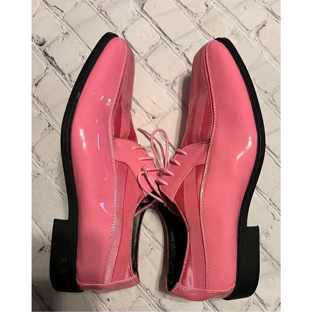 Viotti Men's 9.5 Pink Patent Leather Tuxedo Dress Shoe Formal Wear Prom Club